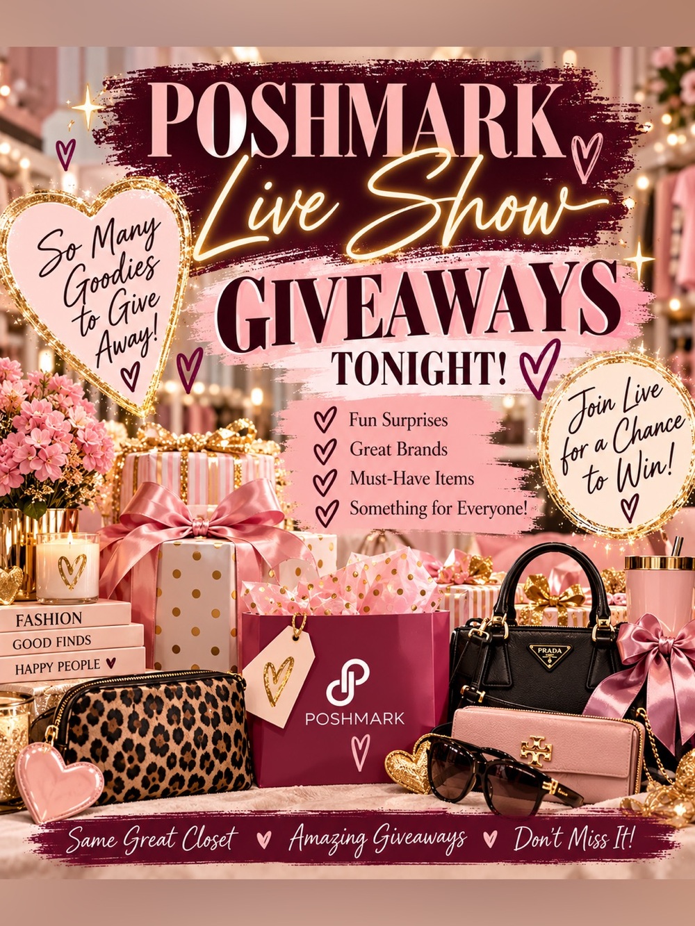 💕 GIVEAWAY ITEM • POSHMARK LIVE! 💕